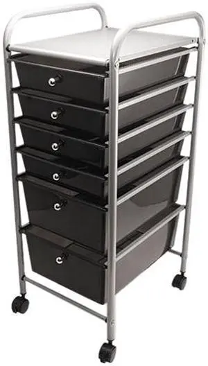 Advantus 34005 Portable Drawer Organizer, 15-1/2w x 13d x 32h, Chrome/Smoke