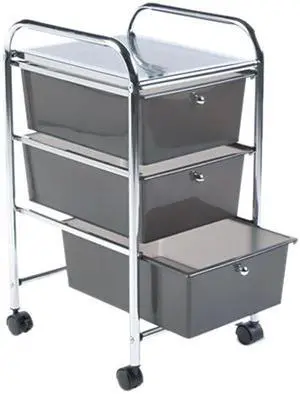 Advantus 34006 Portable Drawer Organizer, 15-1/2w x 13d x 27h, Chrome/Smoke