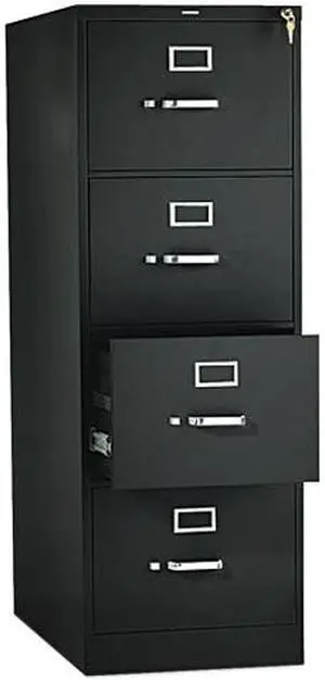 HON 314CPP 310 Series Four-Drawer, Full-Suspension File, Legal, 26.50" Depth, Black