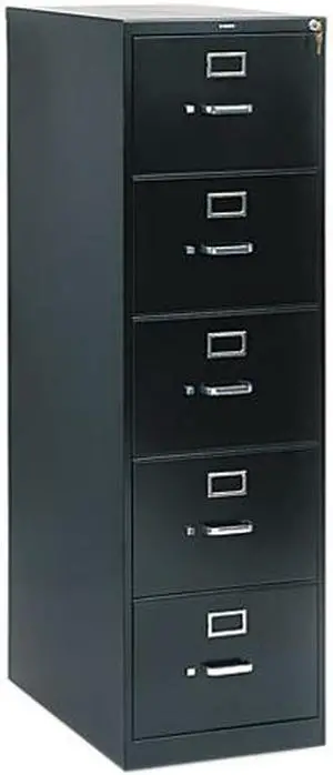 HON 315CPP 310 Series Five-Drawer, Full-Suspension File, Legal, 26.50" Depth, Black