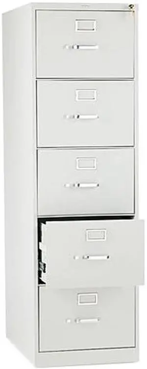 HON 315CPQ 310 Series Five-Drawer, Full-Suspension File, Legal, 26-1/2d, Light Gray
