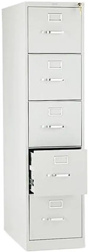 HON 315PQ 310 Series Five-Drawer, Full-Suspension File, Letter, 26-1/2d, Light Gray