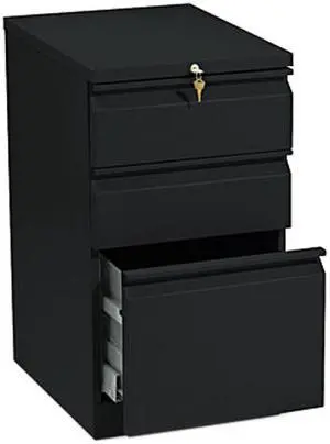 HON 33720RP Efficiencies Mobile Pedestal File with One File / Two Box Drawers, Black