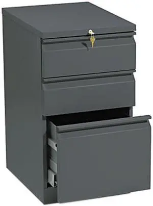 HON 33720RS Efficiencies Mobile Pedestal File with One File / Two Box Drawers, 19.90" Depth, Charcoal