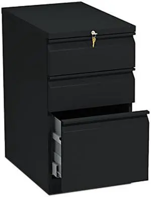 HON 33723RP Efficiencies Mobile Pedestal File with One File / Two Box Drawers, 22.88"d, Black