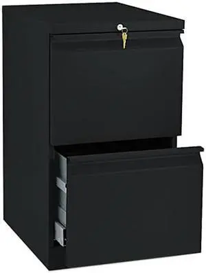HON 33820RP Efficiencies Mobile Pedestal File w/Two File Drawers, 19.90" Depth, Black