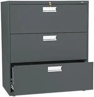 HON 683LS 600 Series Three-Drawer Lateral File, 36w x19-1/4d, Charcoal