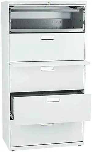 HON 685LQ 600 Series Five-Drawer Lateral File, Light Gray