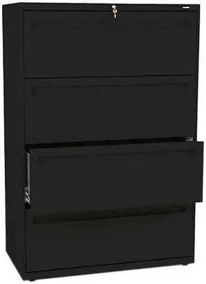 HON 784LP 700 Series Four-Drawer Lateral File, 36w x 19-1/4d, Black