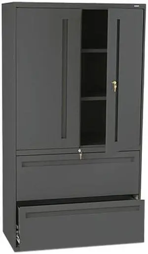 HON 785LSS 700 Series Lateral File w/ Storage Cabinet, 36.00" Width x 19.25" Depth, Charcoal