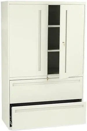 HON 795LSL 700 Series Lateral File w/ Storage Cabinet, 42.00" Width x 19.25" Depth, Putty