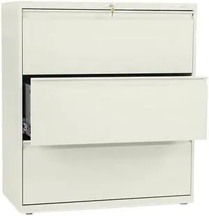HON 800 Series Three-Drawer Lateral File, 40.88" x 36.00" x 19.25", Putty