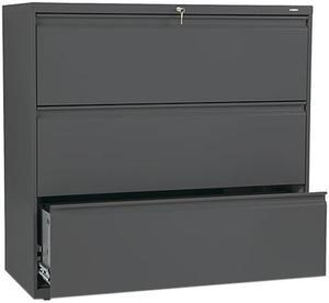 HON 893LS 800 Series Three-Drawer Lateral File, Charcoal