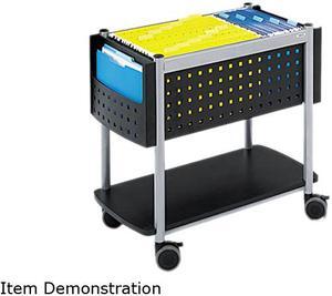 Safco 5373BL Scoot Open Top Mobile File Cart, 28w x 14-3/4d x 26h, Black With Silver