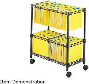 Two-Tier Rolling File Cart, 25-3/4w x 14d x 29-3/4h, Black