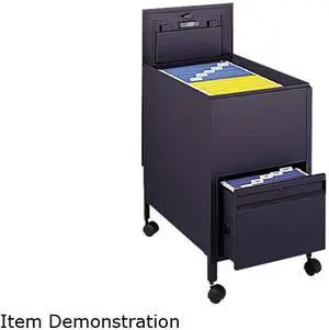 Safco 5364BL Locking Mobile Tub File With Drawer, Letter Size, 17w x 26d x 28h, Black
