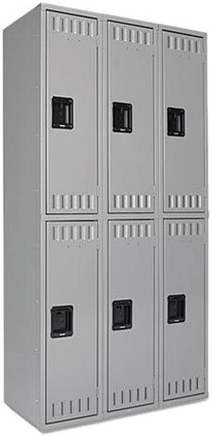 Tennsco DTS121836CMG Double Tier Locker, 36w x 18d x 72h, Medium Gray