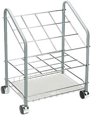 Safco 3090 Wire Roll/File, 12 Compartments, 18w x 12-3/4d x 24-1/2h, Gray