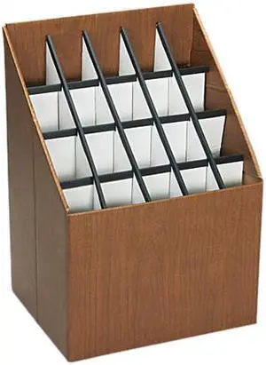 Safco 3081 Corrugated Roll Files, 20 Compartments, 15w x 12d x 22h, Woodgrain