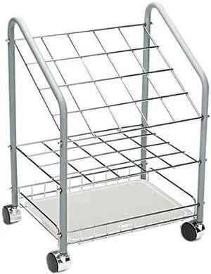 Safco 3091 Wire Roll/File, 20 Compartments, 18-1/3w x 14-1/4d x 23-3/8h, Gray