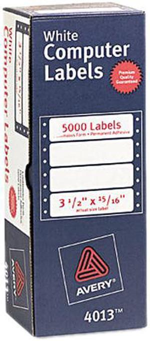 Avery Continuous Form Computer Labels, Permanent Adhesive, 3-1/2" x 15/16", 5,000 Labels (4013)