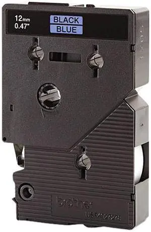 Brother TC Tape Cartridge for P-Touch Labelers, 1/2w, Black on Blue