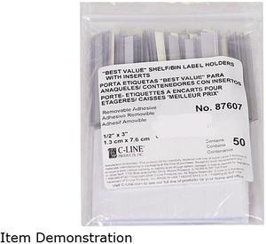 C-line 87607 Label Holders, Top Load, 3 x 1/2, Clear, 50/Pack