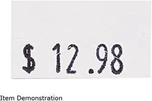 Garvey 090944 One-Line Pricemarker Labels, 7/16 x 13/16, White, 1200/Roll, 3 Rolls/Box
