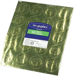 Geographics 20014 Gold Foil Embossed "Official Seal of Excellence" Seals, 100/Pack