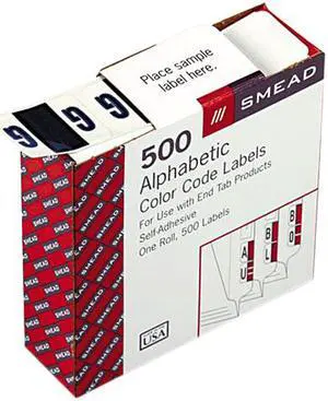 Smead 67077 A-Z Color-Coded Bar-Style End Tab Labels, Letter G, Violet, 500/Roll