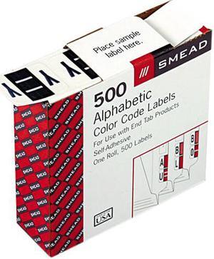 Smead 67095 A-Z Color-Coded Bar-Style End Tab Labels, Letter Y, Violet, 500/Roll