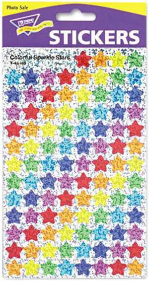 TREND T46910 SuperSpots & SuperShapes Sticker Variety Packs, Sparkle Stars, 1300/Pack
