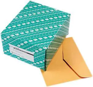 Quality Park 54300 Open Side Booklet Envelope, Traditional, 12 x 10, Light Brown, 100/Box