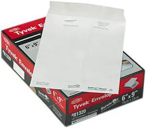 SURVIVOR R1320 Tyvek Mailer, Side Seam, 6 x 9, White, 100/Box