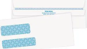 Quality Park 24529 - Double Window Tinted Redi-Seal Check Envelope, #9, White, 500/Box