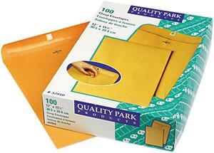 Quality Park 37910 Clasp Envelope, 12 x 15 1/2, 28lb, Light Brown, 100/Box