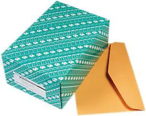 Quality Park 54301 Open Side Booklet Envelope, Traditional, 15 x 10, Light Brown, 100/Box