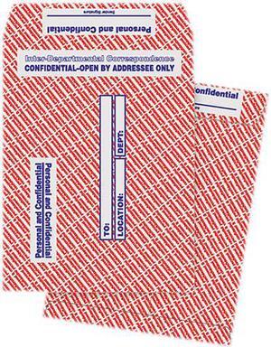Quality Park 63778 Gray/Red Paper Gummed Flap Confidential Interoffice Envelope, 10 x 13, 100/Box Quality Park 63778 Gray/Red Paper Gummed Flap Confidential Interoffice Envelope, 10 x 13, 100/Box