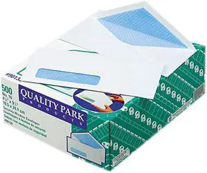 Quality Park 90130 Security Business Envelope, Address Window, Contemporary, #10, White, 500/Box