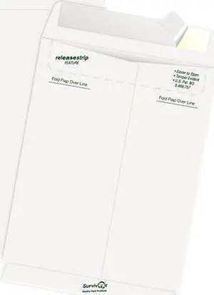 SURVIVOR R1462 Tyvek Mailer, Side Seam, 9 x 12, White, 50/Box