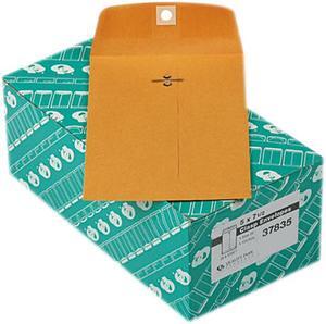 Quality Park 37835 Clasp Envelope, 5 x 7 1/2, 28lb, Light Brown, 100/Box
