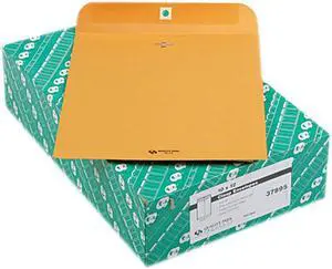Quality Park 37895 Clasp Envelope, 10 x 12, 28lb, Light Brown, 100/Box