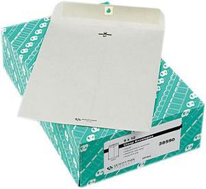 Quality Park 38590 Clasp Envelope, 9 x 12, 28lb, Executive Gray, 100/Box