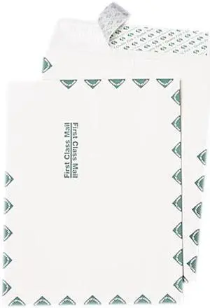 Quality Park 44786 Redi Strip Catalog Envelope, First Class, 10 x 13, White, 100/Box