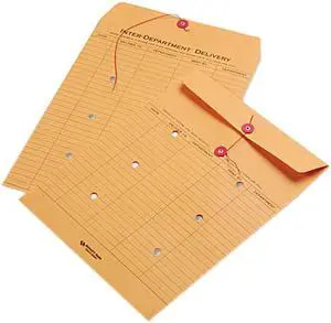 Quality Park 63561 Light Brown Kraft String & Button Interoffice Envelope, 10 x 13, 100/Carton