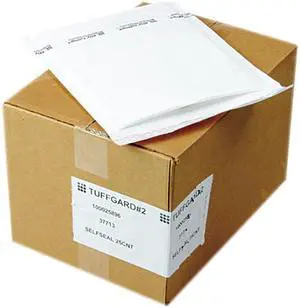 Sealed Air 37713 Jiffy TuffGard Self-Seal Cushioned Mailer, #2, 8 1/2 x 12, White, 25/Carton
