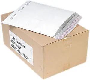 Sealed Air 49675 Jiffy TuffGard Self-Seal Cushioned Mailer, #4, 9 1/2 x 14 1/2, White, 25/Carton