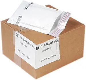 Sealed Air 49678 Jiffy TuffGard Self-Seal Cushioned Mailer, Side Seam, #000, 4x8, WE, 25/Carton