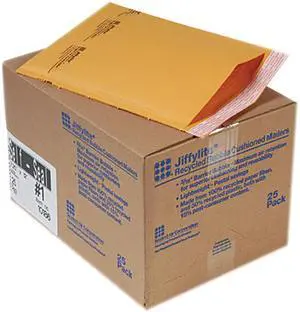 Sealed Air 10186 Jiffylite Self-Seal Mailer, Side Seam, #1, 7 1/4 x 12, Golden Brown, 25/Carton
