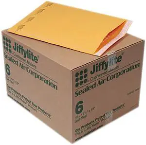 Sealed Air 39097 Jiffylite Self-Seal Mailer, Side Seam, #6, 12 1/2 x 19, Golden Brown, 50/Carton